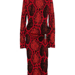Abito midi con stampa animalier in rosso The Attico - donna 