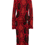 Abito midi con stampa animalier in rosso The Attico - donna 