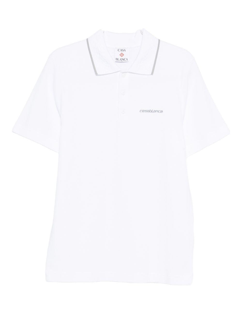Polo con logo ricamato in bianco Casablanca - uomo 