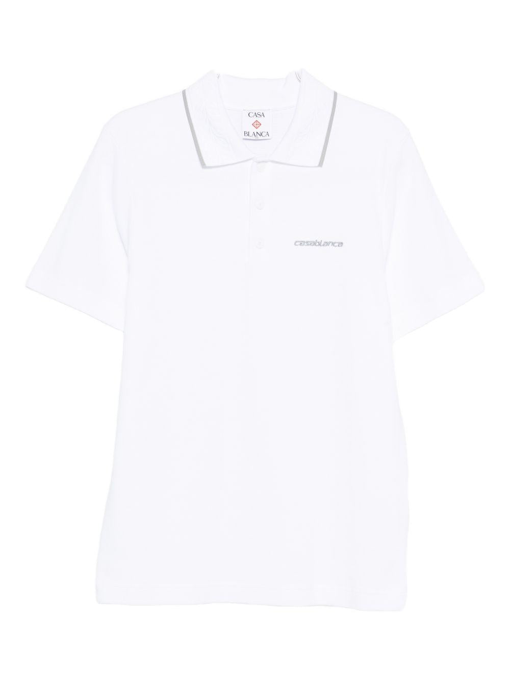 Polo con logo ricamato in bianco Casablanca - uomo 