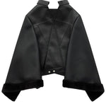 Mantella in ecopelle in nero Junya Watanabe - donna 