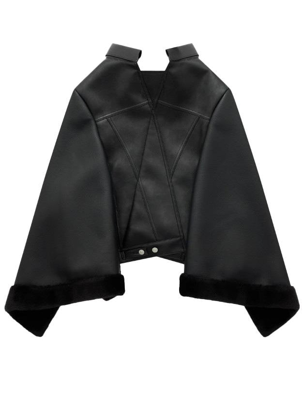 Mantella in ecopelle in nero Junya Watanabe - donna 