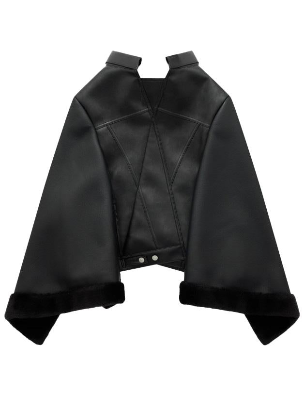 Mantella in ecopelle in nero Junya Watanabe - donna 