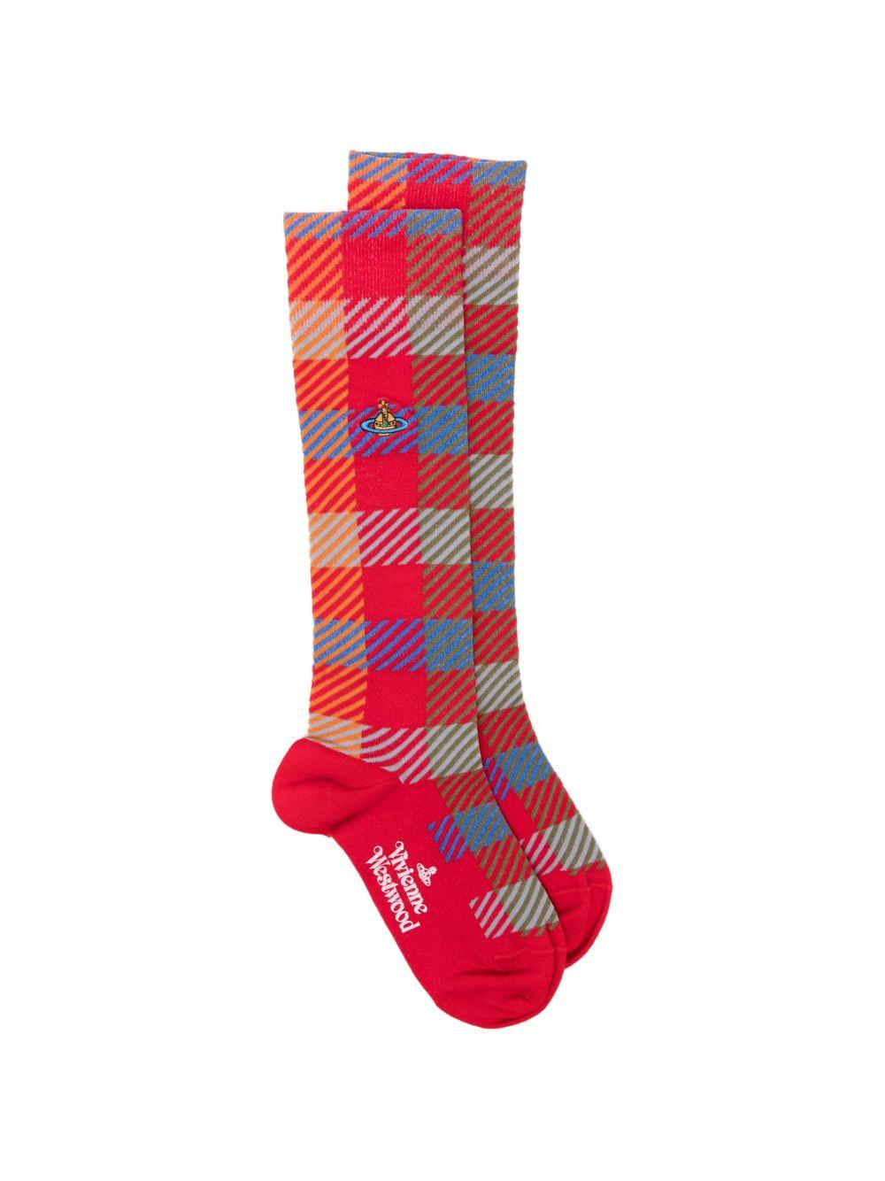 Calzini a quadri in rosso Vivienne westwood - donna 