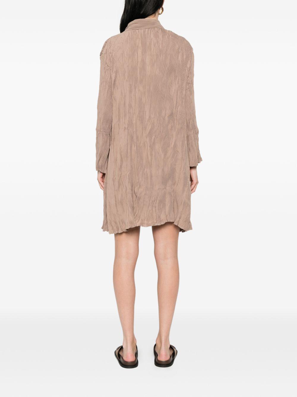Abito Chemisier corto plissettato in beige GONGDID DESIGN - donna 