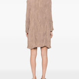 Abito Chemisier corto plissettato in beige GONGDID DESIGN - donna 