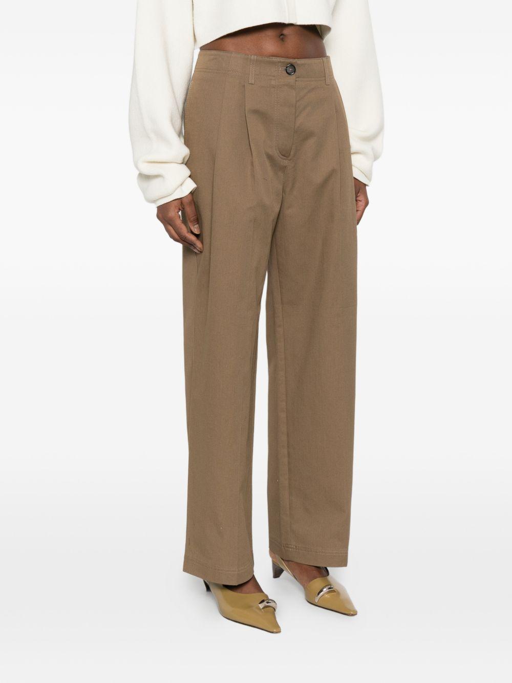 Pantaloni con pieghe in marrone Toteme - donna 