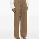 Pantaloni con pieghe in marrone Toteme - donna 