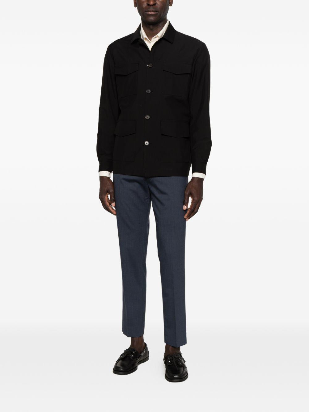 Giacca-camicia con bottoni in nero Grayed - uomo 