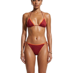 Bikini double gem con cristalli in rosso e arancione 
