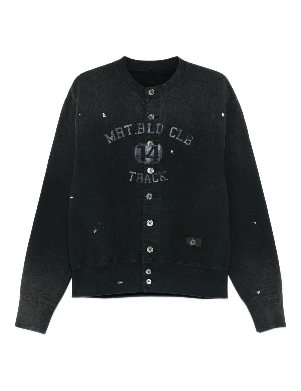 Felpe stile cardigan con stampa in nero Khoki - uomo 