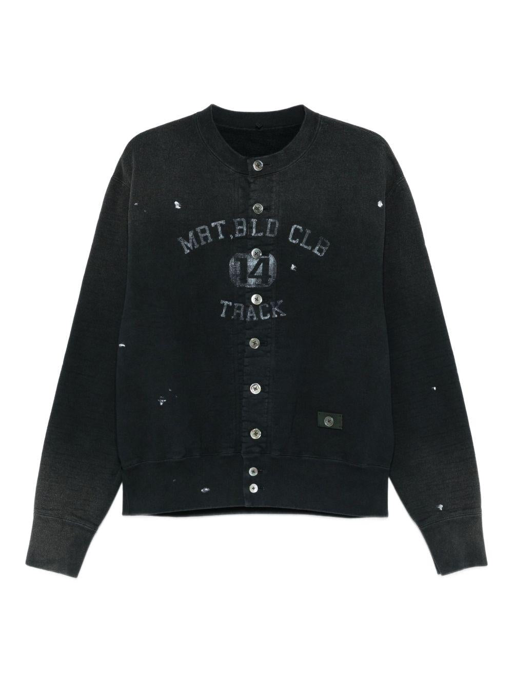 Felpe stile cardigan con stampa in nero Khoki - uomo 
