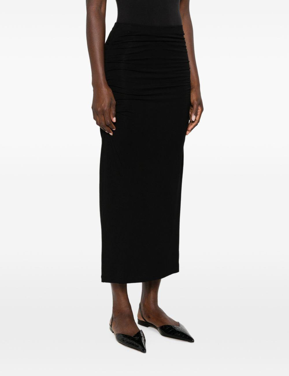 Gonna midi drappeggiata in nero 