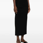 Gonna midi drappeggiata in nero 