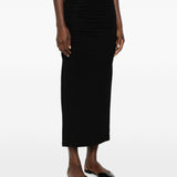 Gonna midi drappeggiata in nero 