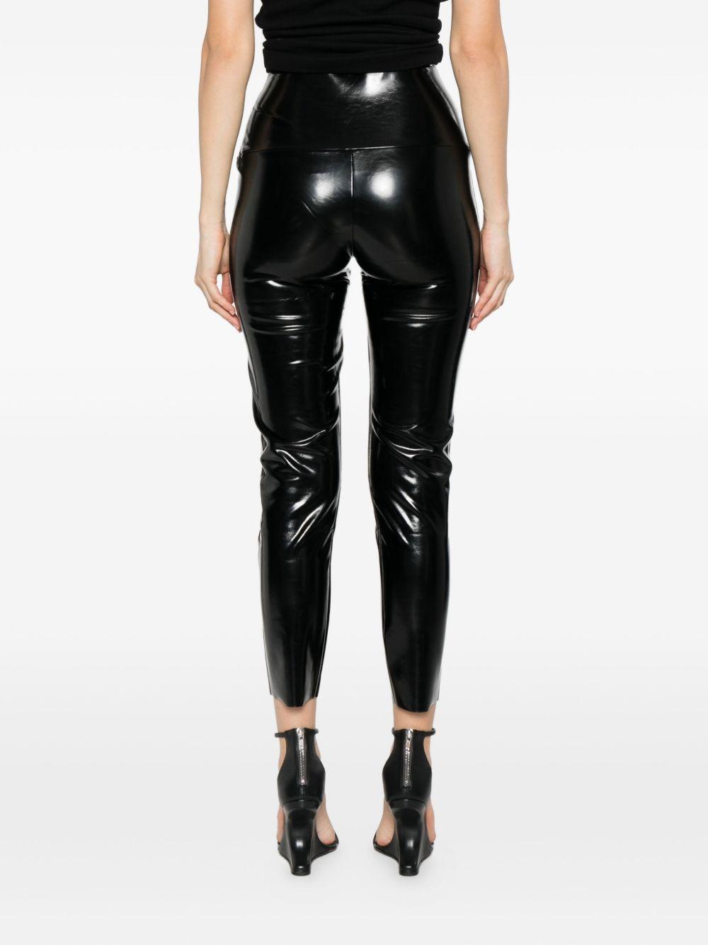 Leggings a vita alta con finitura lucida in nero Norma kamali - donna 