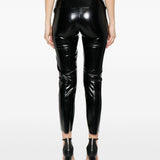 Leggings a vita alta con finitura lucida in nero Norma kamali - donna 