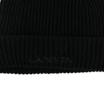 Berretto con logo in lana in nero Lanvin - uomo 