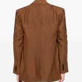 Blazer con righe in marrone Feng Chen Wang - uomo 