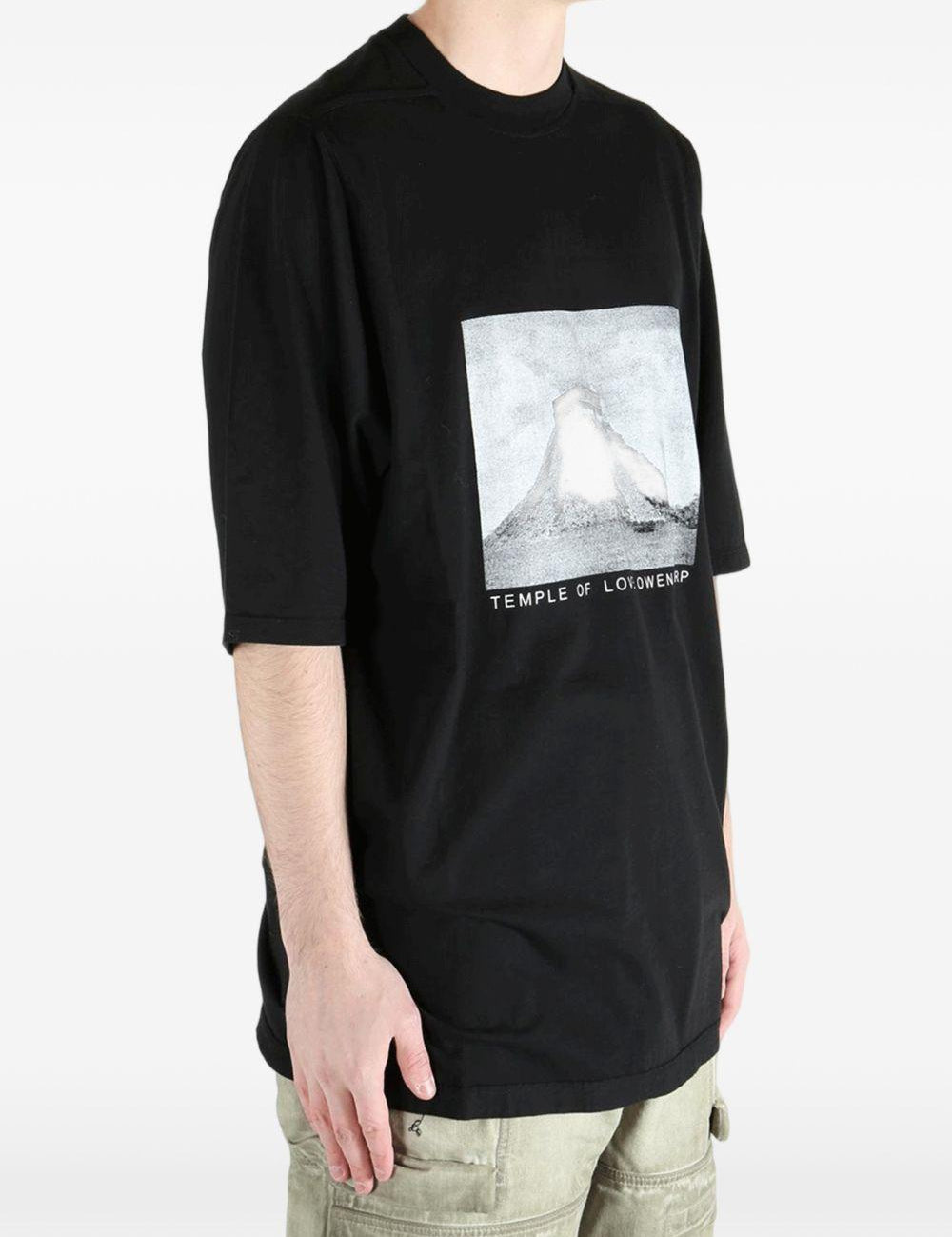 T-shirt con stampa in nero Rick owens drkshdw - uomo 