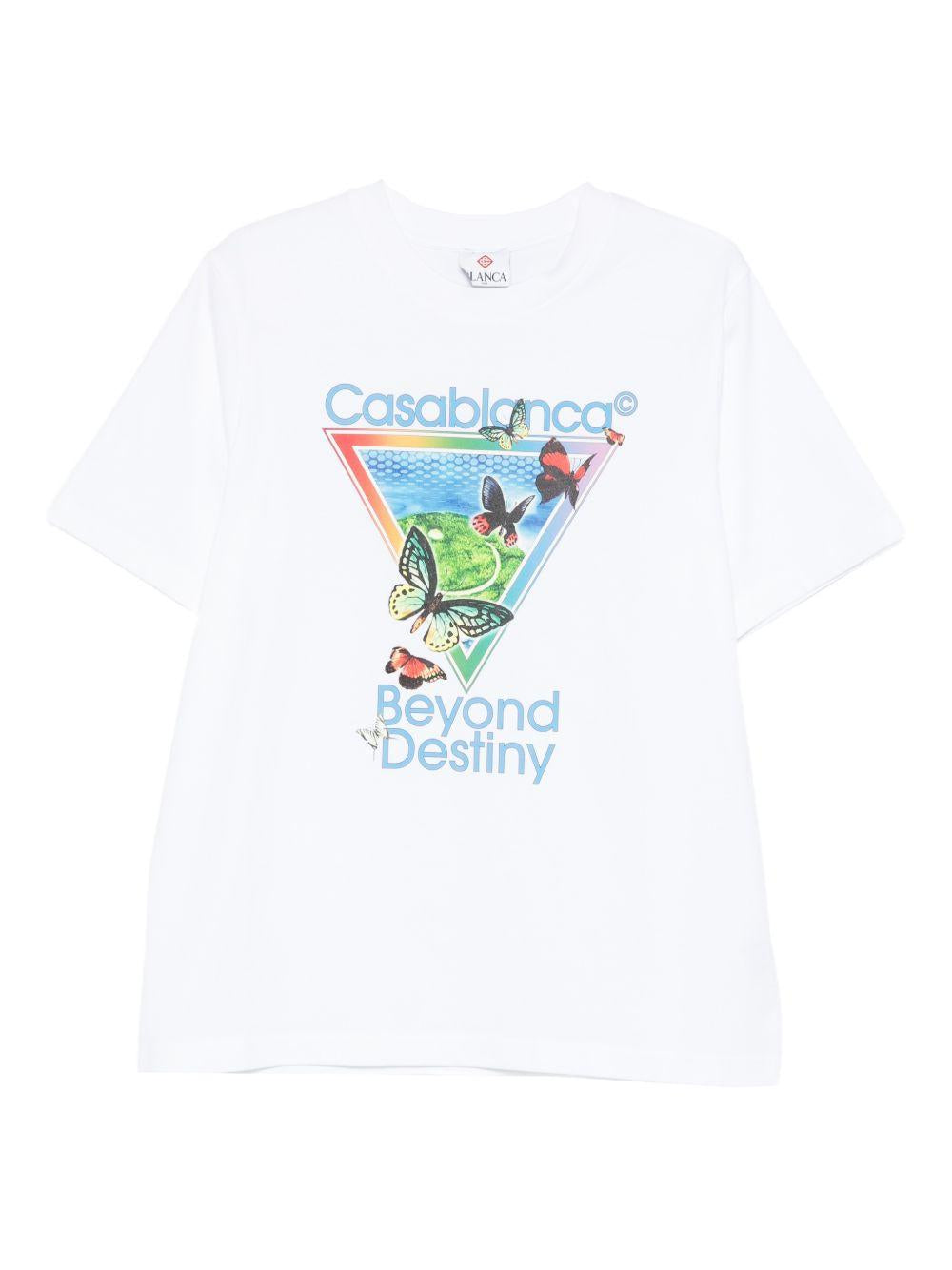 T-shirt a maniche corte con stampa grafica in bainco Casablanca - uomo 