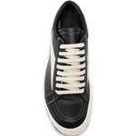 Sneakers basse vintage in pelle in nero 