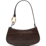 Borsa a spalla Ollie in stampa cocco marrone Staud - donna 