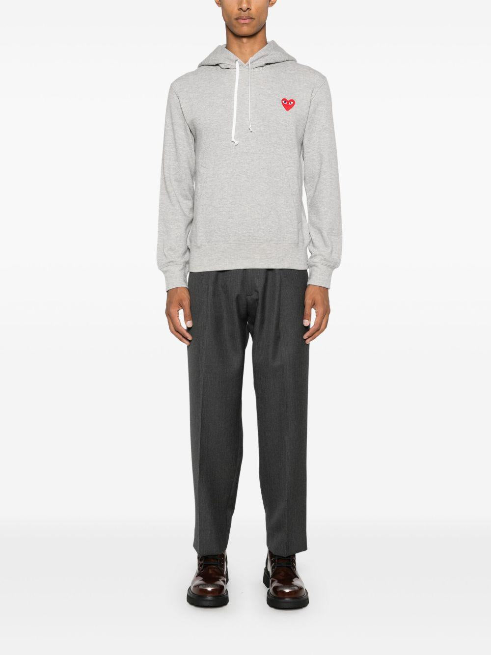 Felpa con applicazione in grigio Comme des garcons play - uomo 