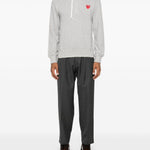 Felpa con applicazione in grigio Comme des garcons play - uomo 