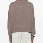 Maglione a collo alto Luke in grigio taupe Loulou de saison - donna 