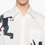 Camicia in popeline stampata wolfs & tulip in bianco Marni - uomo 