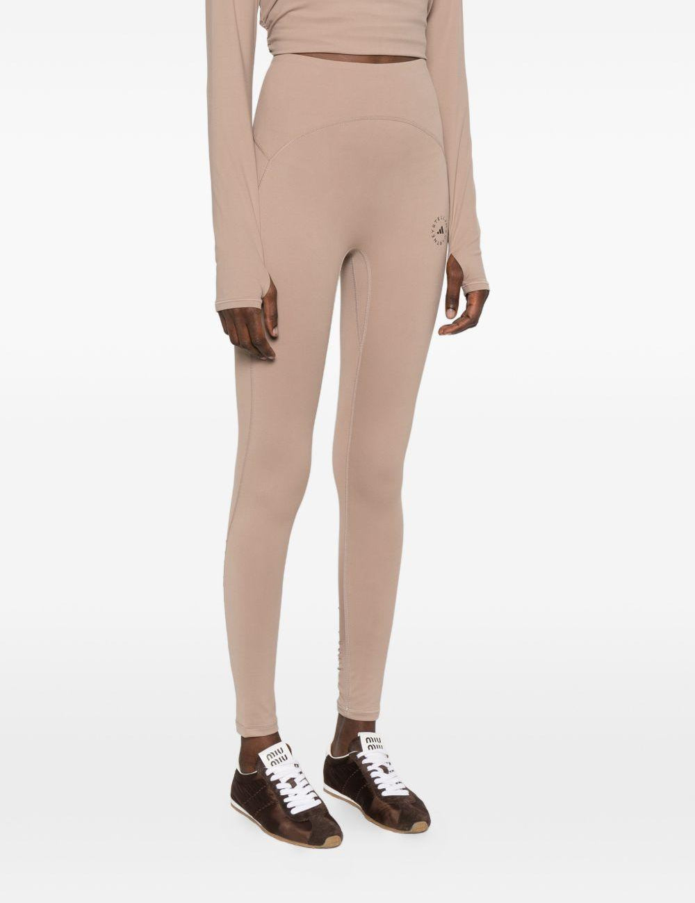 Leggings arricciati con vita alta in rosa Adidas by Stella Mc Mcartney - donna 