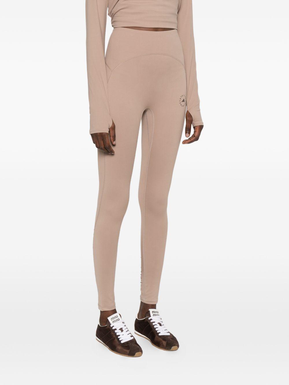 Leggings arricciati con vita alta in rosa Adidas by Stella Mc Mcartney - donna 