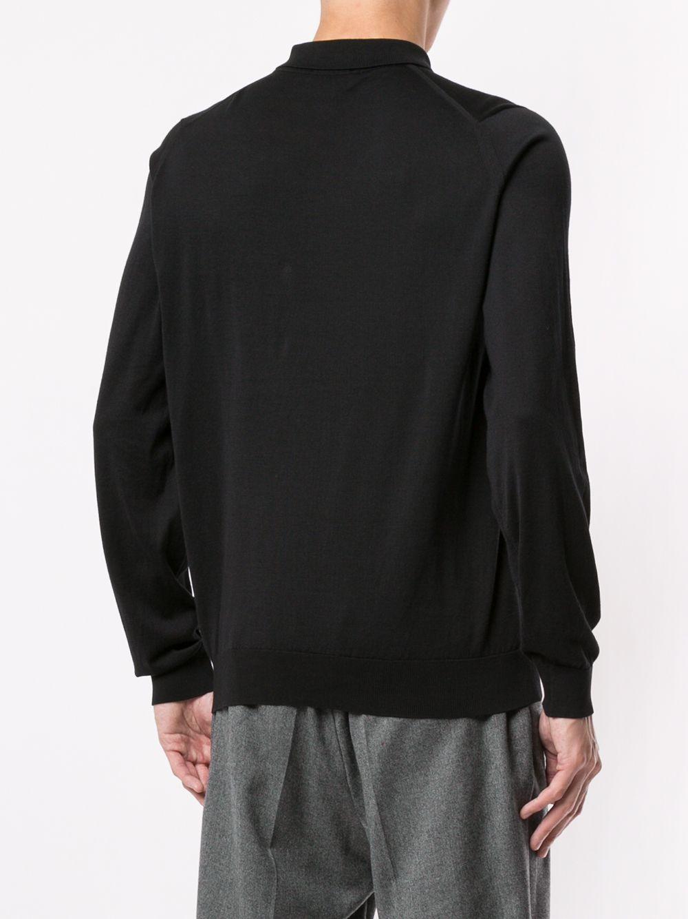 Polo a maniche lunghe in nero John smedley - uomo 