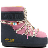 Stivali da neve con lacci e logo in rosa e blu Moon boot x guest in residence - donna 