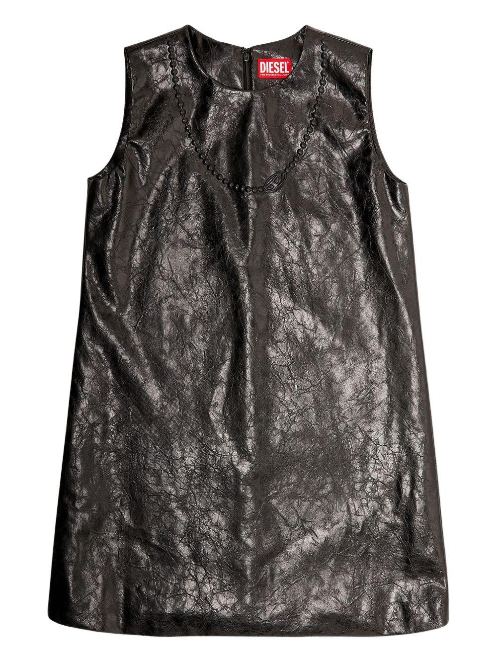 Mini abito con logo d-ares in rilievo in nero Diesel - donna 