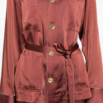 Giacca a righe con cintura in marrone Forte forte - donna 