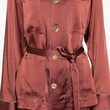 Giacca a righe con cintura in marrone Forte forte - donna 