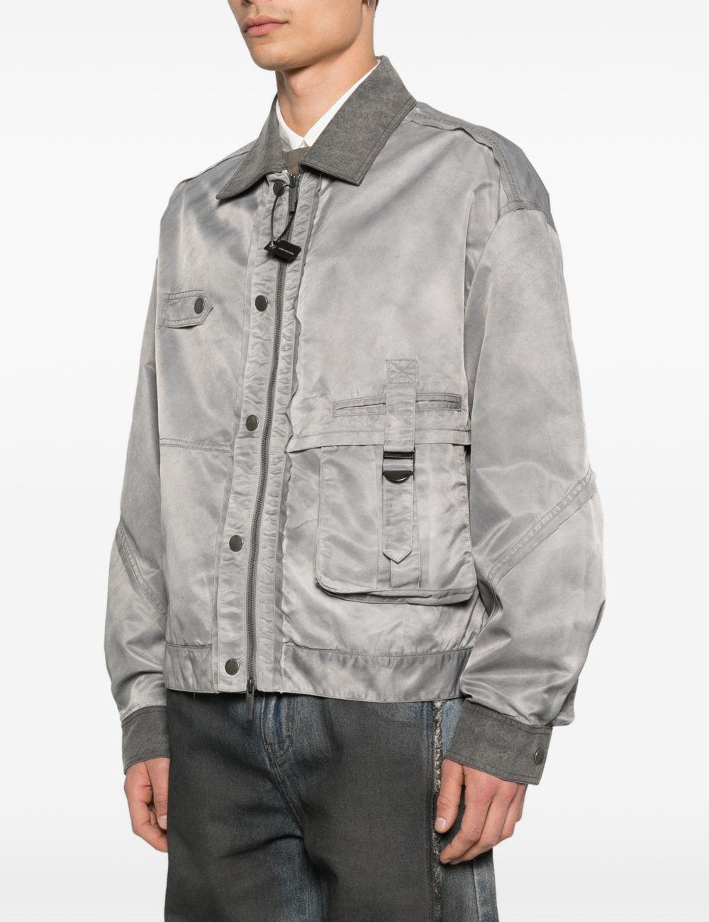 Giacca bomber con tasche in grigio Feng Chen Wang - uomo 