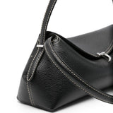 Borsa in pelle con chiusura a T in nero 