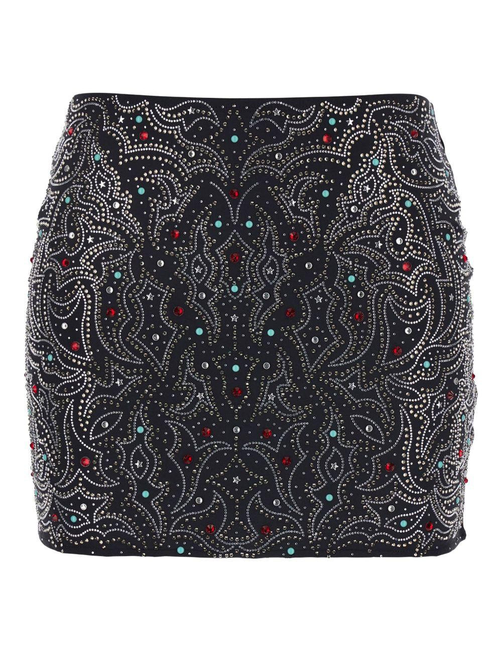 Gonna con paillettes in nero Venuja - donna 