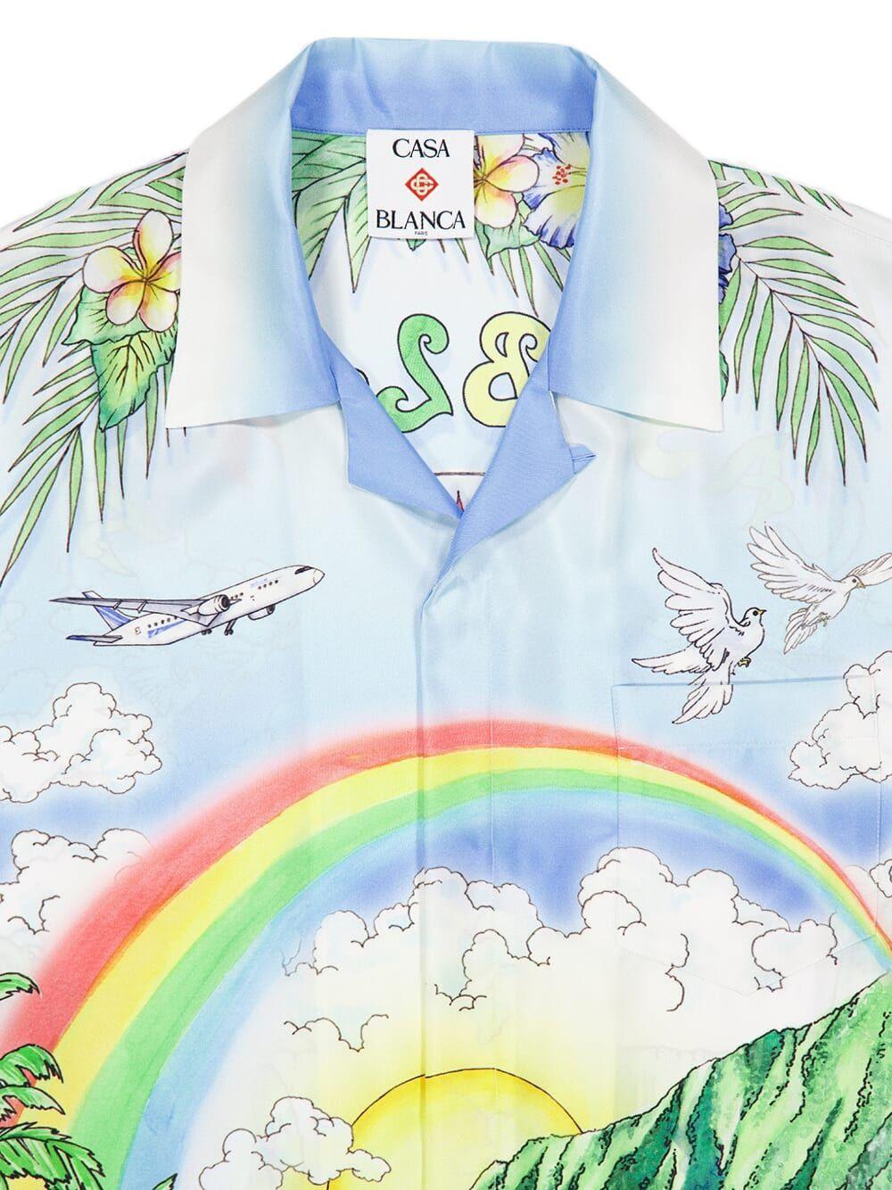 Camicia a maniche lunghe aloha in bianco Casablanca - uomo 