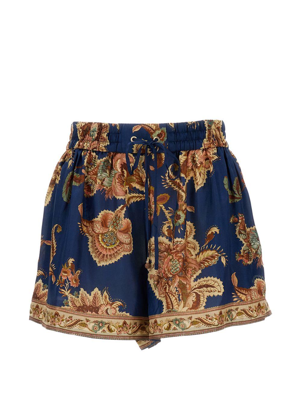 Shorts con stampa paisley aster in blu Zimmermann - donna 