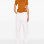 Top in maglia con bordo in pizzo in arancione Shushu/tong - donna 