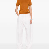 Top in maglia con bordo in pizzo in arancione Shushu/tong - donna 