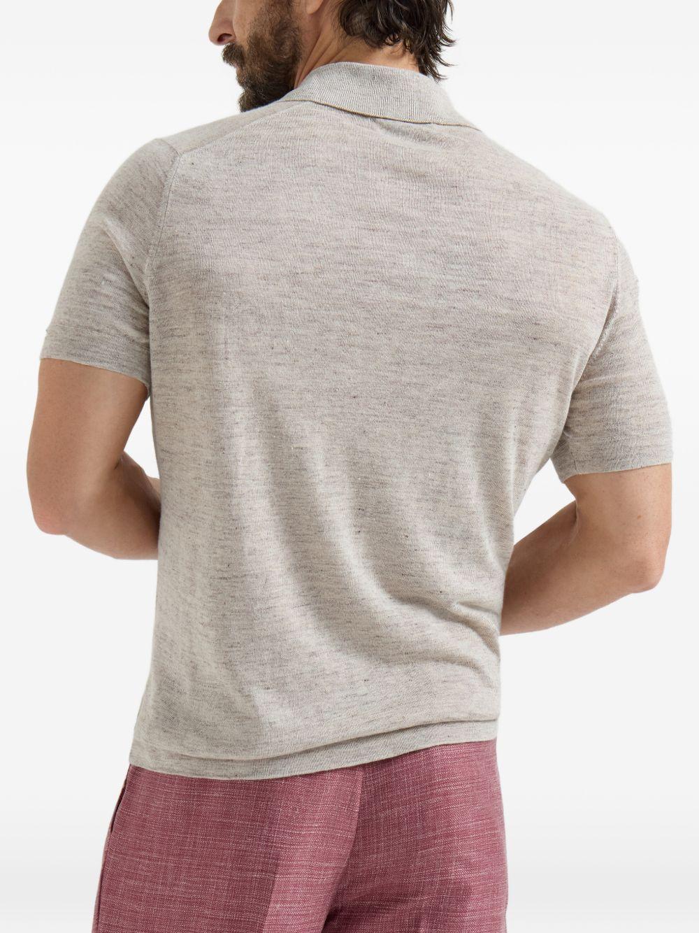 Polo a maniche corte in maglia in beige Brunello cucinelli - uomo 
