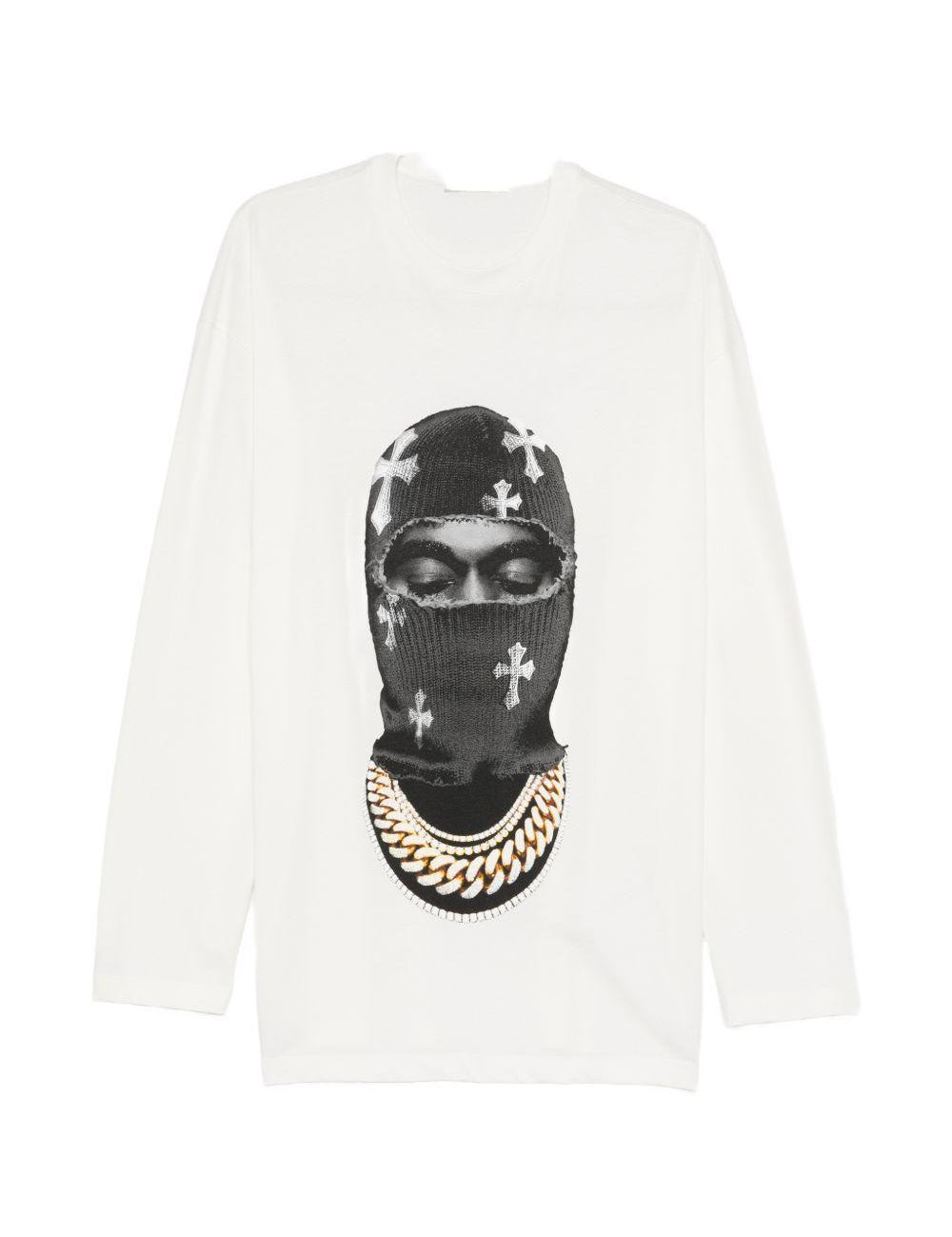 Felpa girocollo Mask Crosses in bianco Ih nom uh nit - uomo 