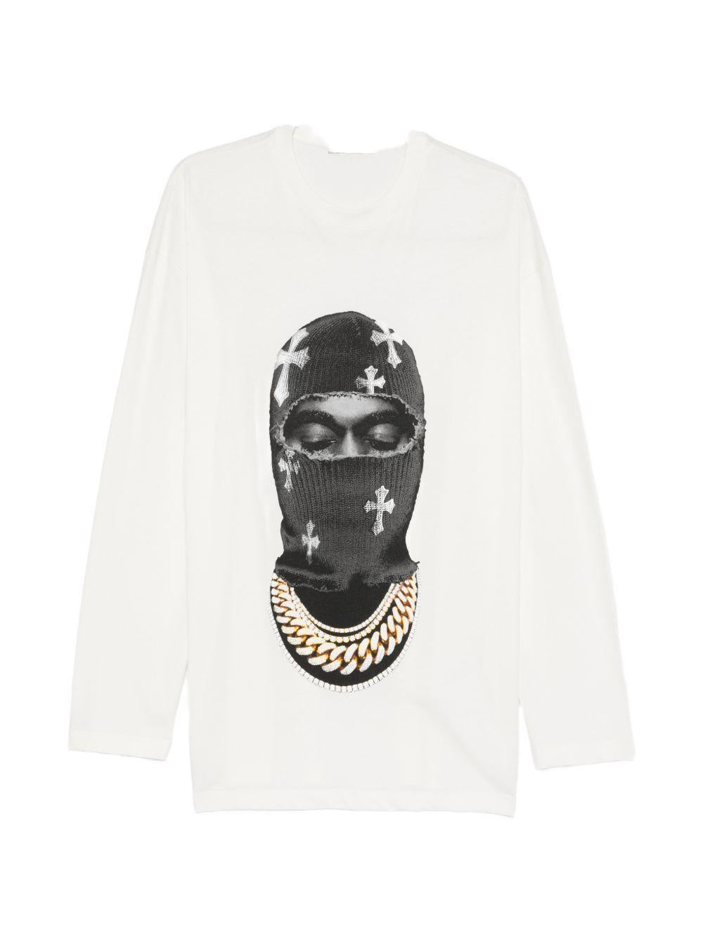 Felpa girocollo Mask Crosses in bianco Ih nom uh nit - uomo 