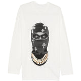 Felpa girocollo Mask Crosses in bianco Ih nom uh nit - uomo 