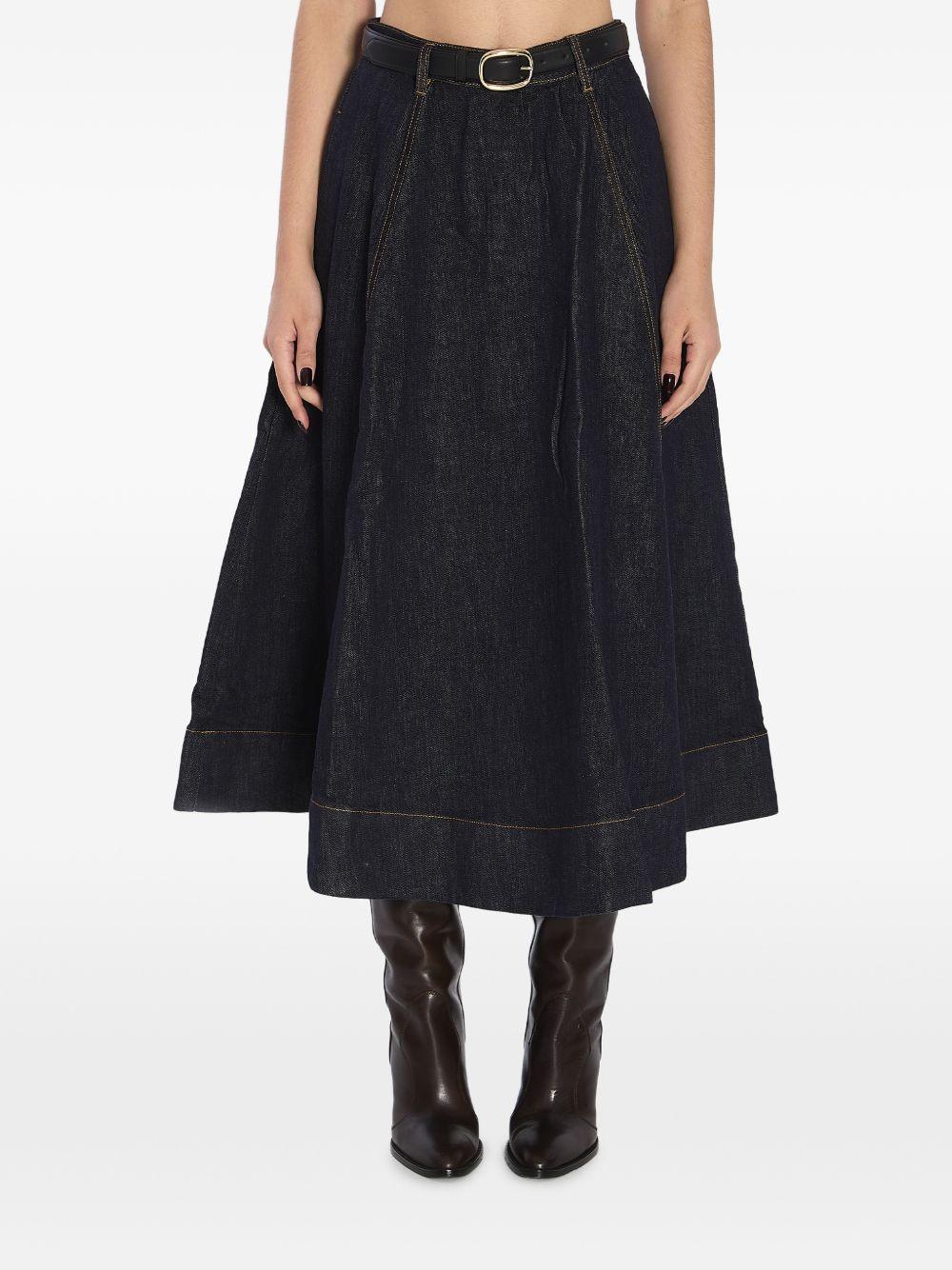 Gonna midi svasata in blu Self-Portrait - donna 